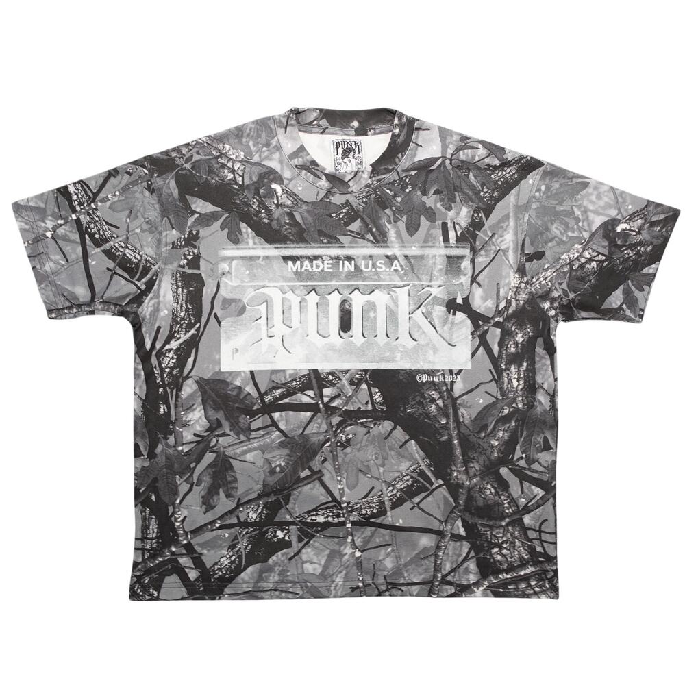 Punk El Jefe Razor Blade Black 100% Cotton Camouflage Y2K sz M
